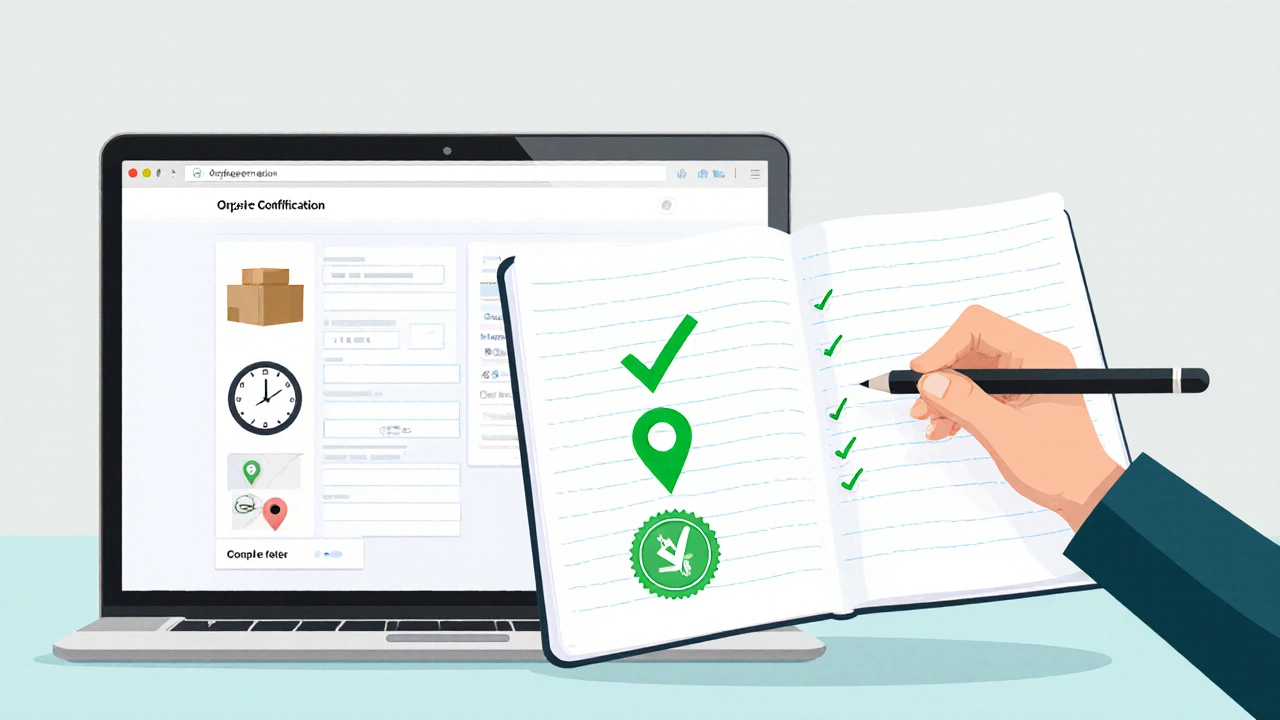Flat‑design illustration of a checklist for offering express delivery on an e‑commerce dashboard.
