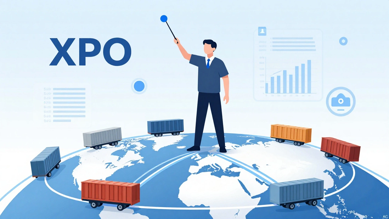 Conductor directing global logistics flows, data streams, and AI systems.