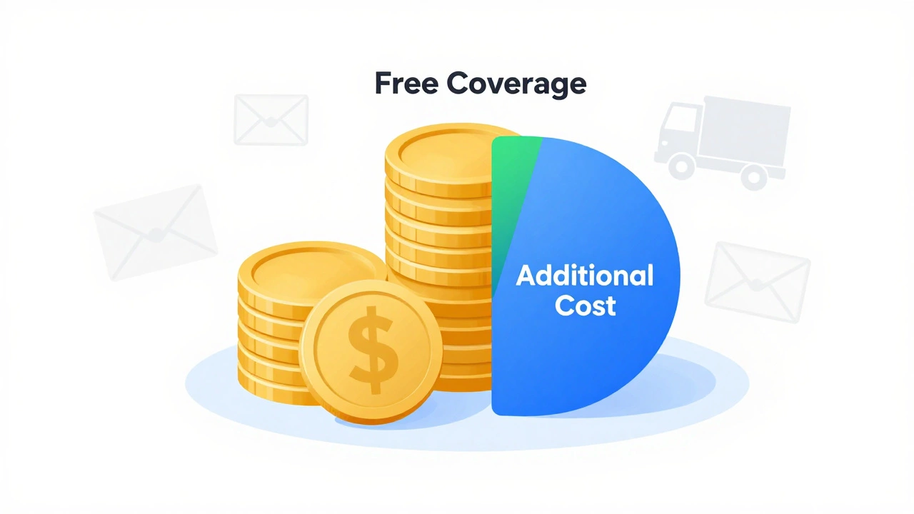 Conceptual graphic illustrating shipping cost and coverage proportions
